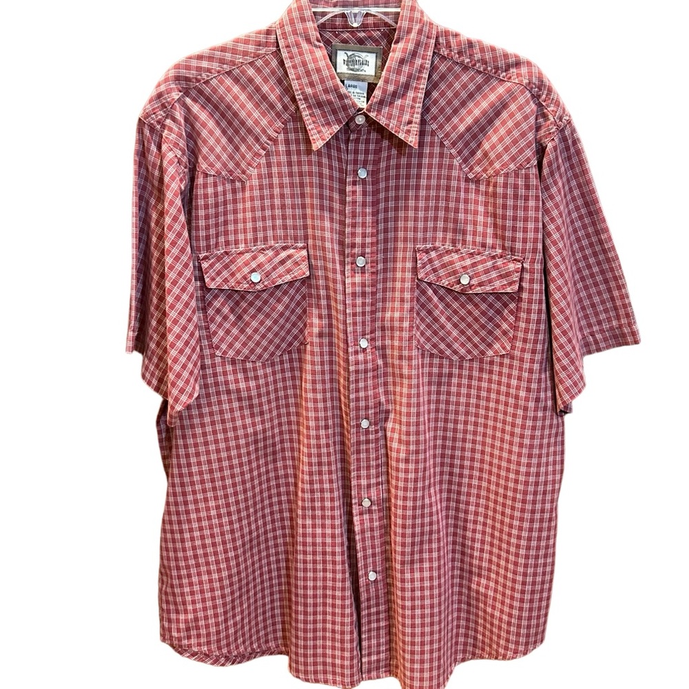 Western Plains Western Pearl Snap Red Plaid Shirt L